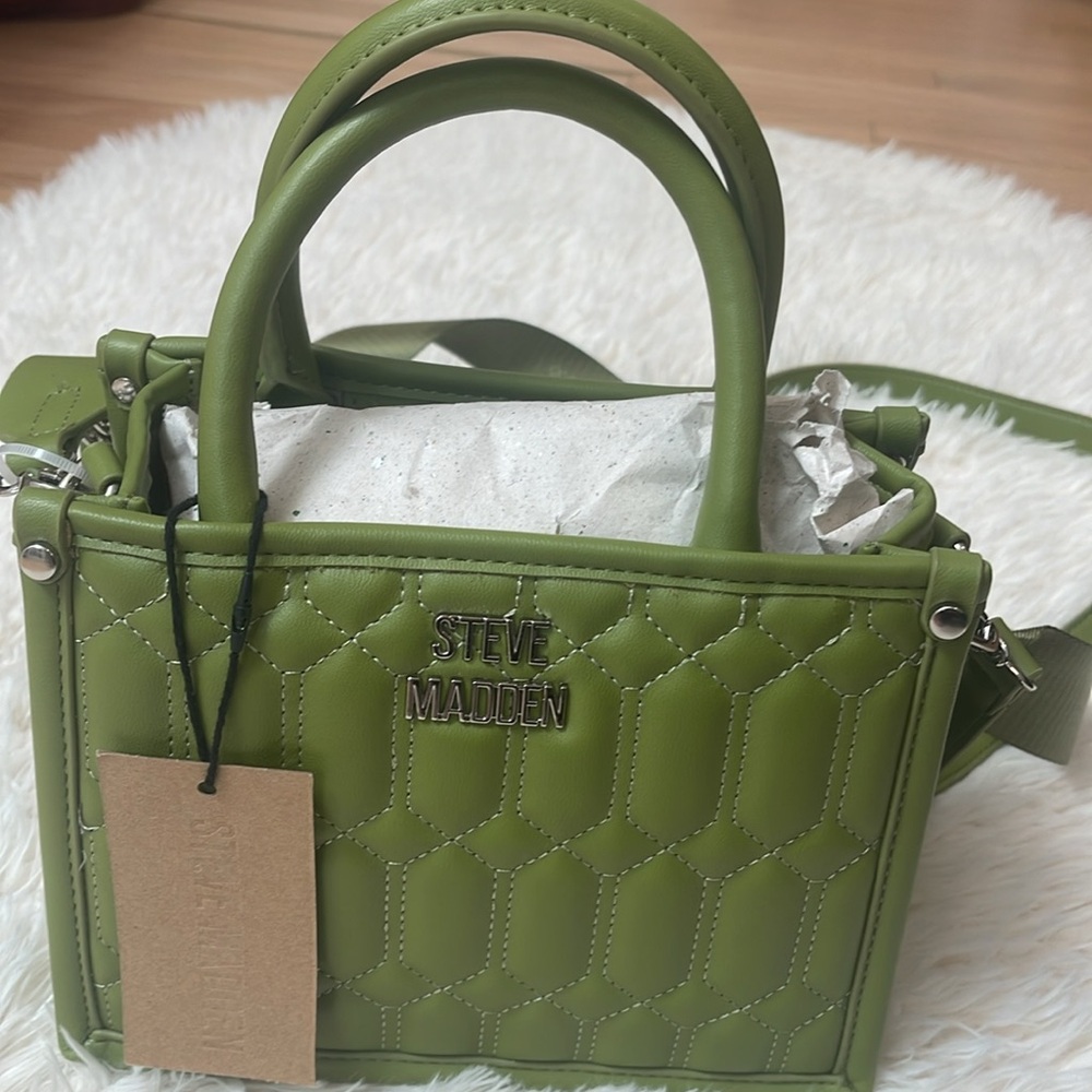 Steve Madden Quilted Green Mini Satchel – Brand New with Tag